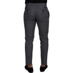 Dolce & Gabbana Elegant Checkered Cotton Pants for Men Dolce & Gabbana Dark Slate Gray