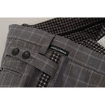 Dolce & Gabbana Elegant Checkered Cotton Pants for Men Dolce & Gabbana Dark Slate Gray