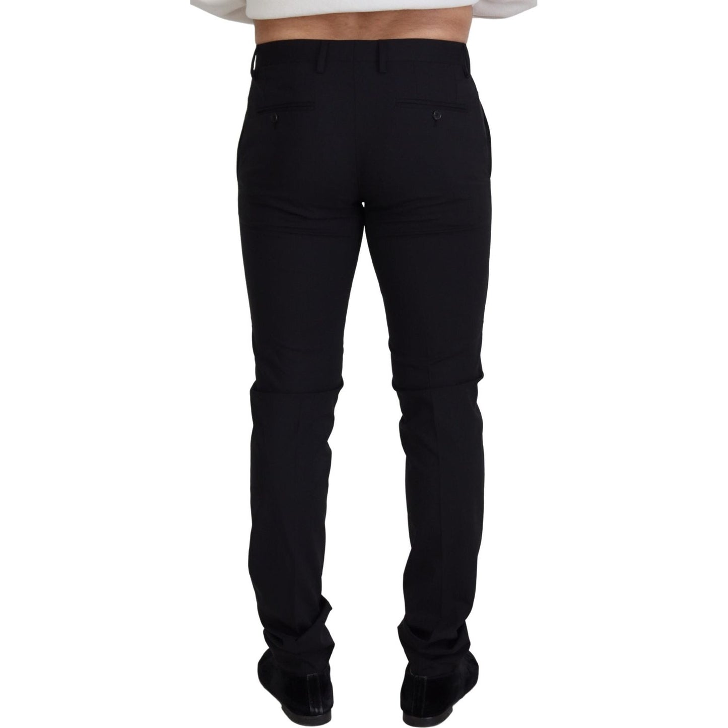Dolce & Gabbana Black Wool Chino Formal Pants
