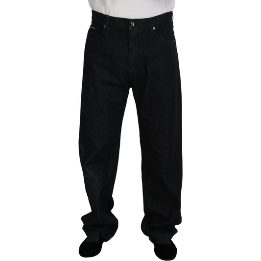 Dolce & Gabbana Black Washed Cotton Men Casual Denim Jeans PAN73375 - 48