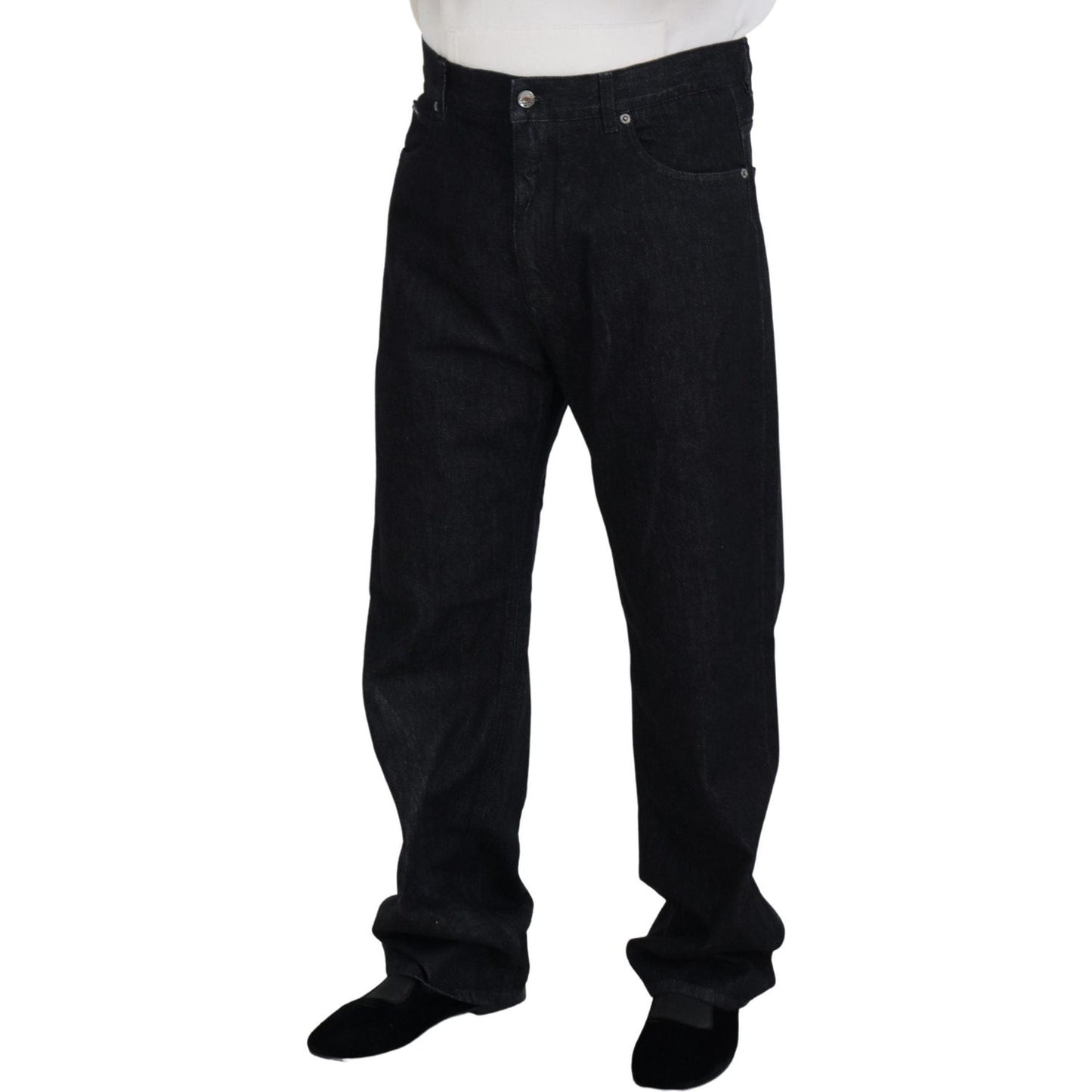Dolce & Gabbana Black Washed Cotton Men Casual Denim Jeans PAN73375 - 48
