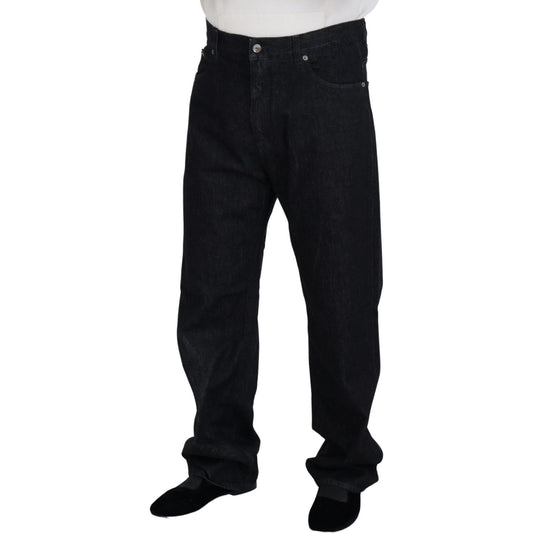 Dolce & Gabbana Black Washed Cotton Men Casual Denim Jeans PAN73375 - 48