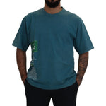 Dolce & Gabbana Blue Logo Print Crewneck Cotton T-shirt TSH83080 - 52
