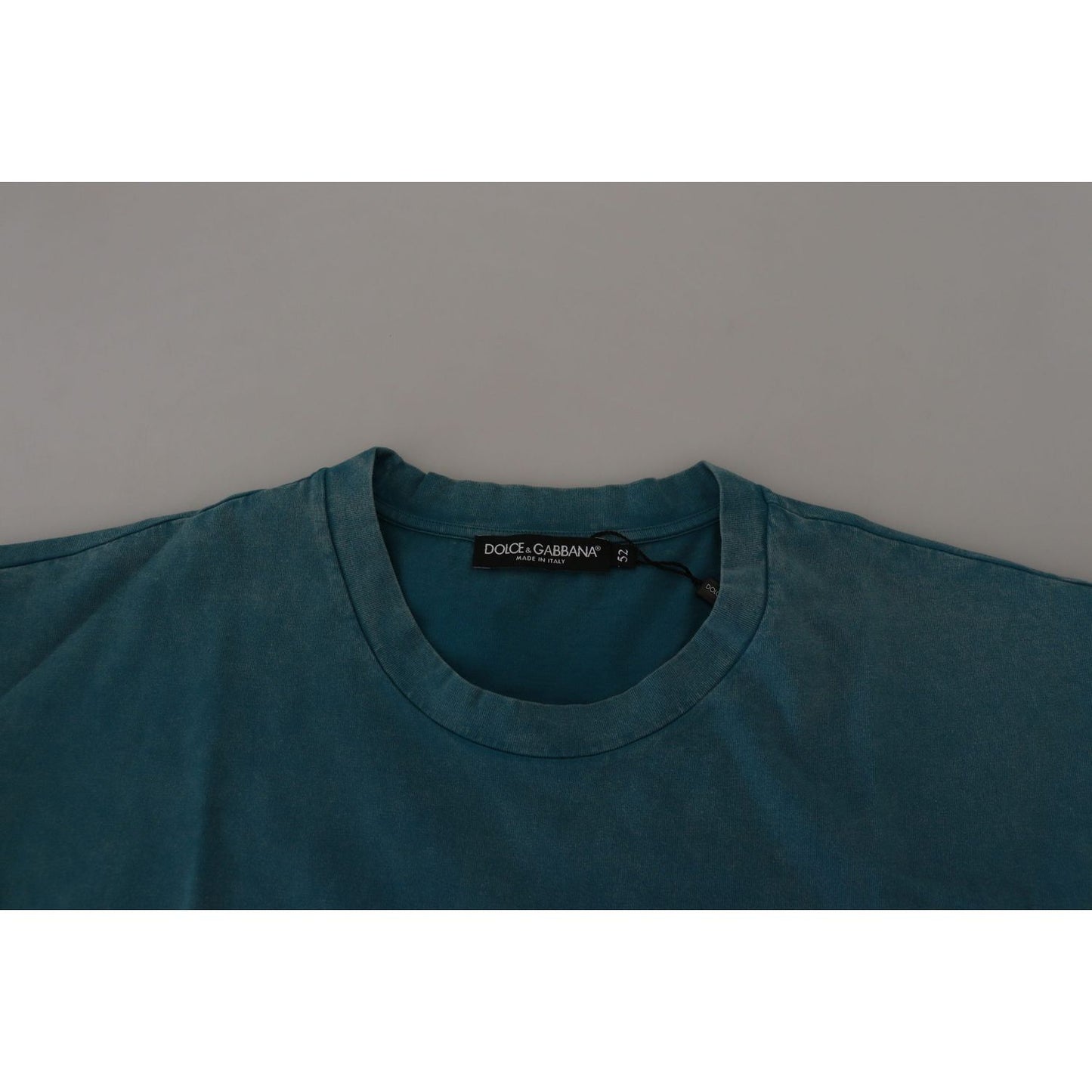 Dolce & Gabbana Blue Logo Print Crewneck Cotton T-shirt TSH83080 - 52