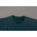 Dolce & Gabbana Blue Logo Print Crewneck Cotton T-shirt TSH83080 - 52
