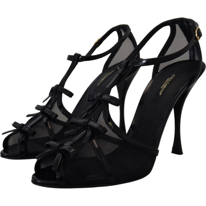 Dolce & Gabbana Black Stiletto High Heels Sandals Shoes