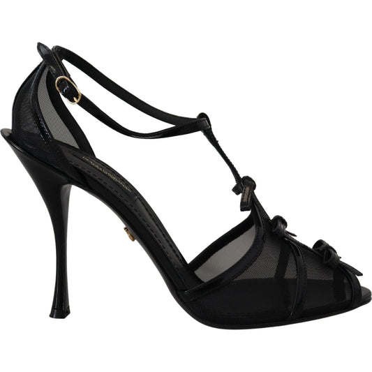 Dolce & Gabbana Elegant Black Stiletto Heeled Sandals Dolce & Gabbana Black