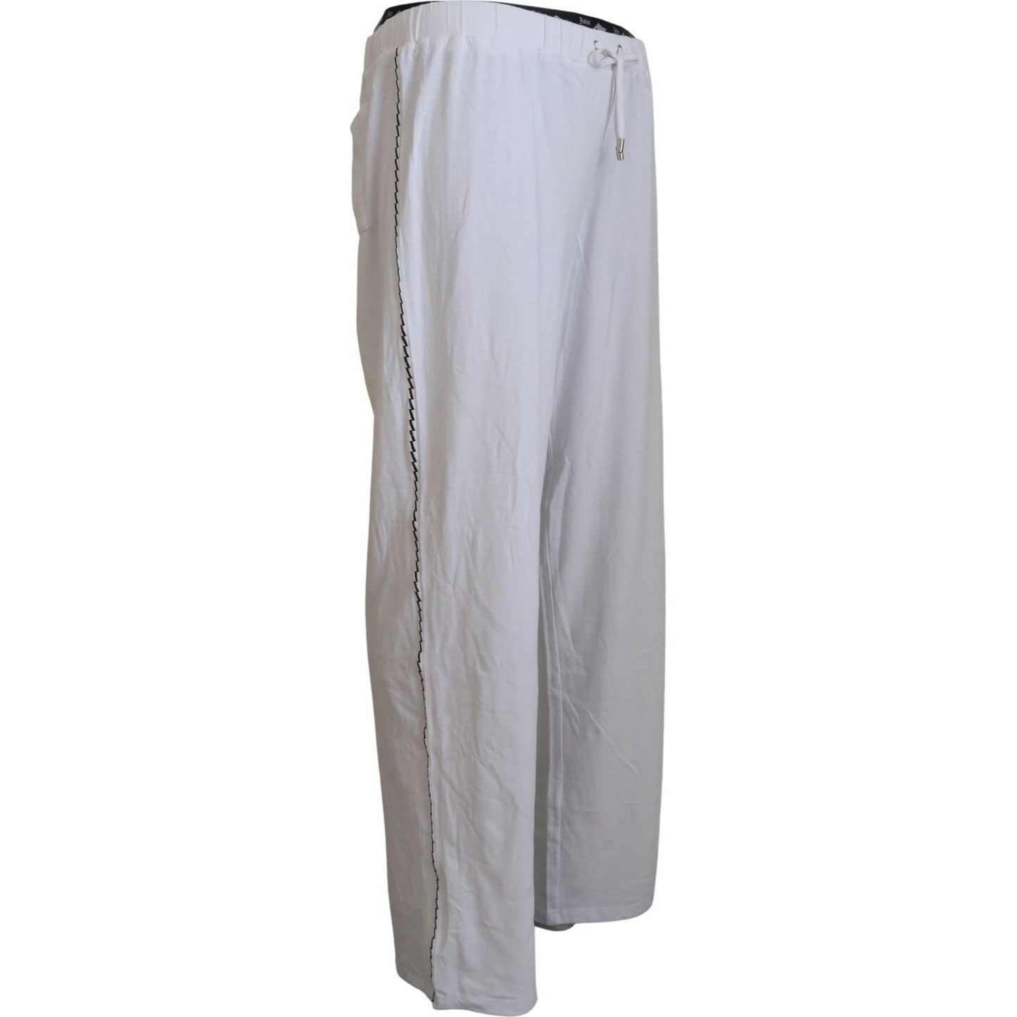 John Galliano White Cotton Logo Loose Men Pants