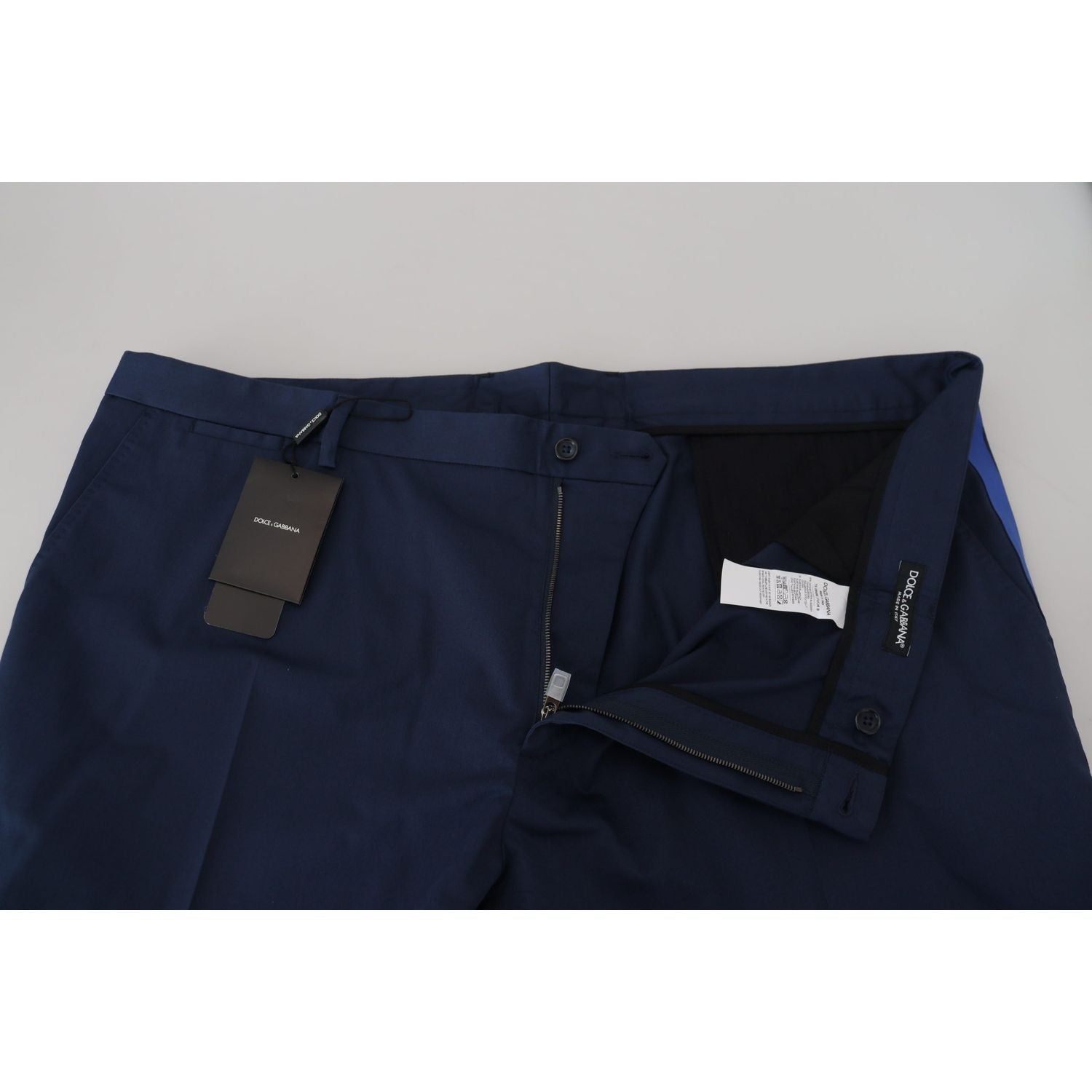 Dolce & Gabbana Blue Cotton Men Cropped Pants