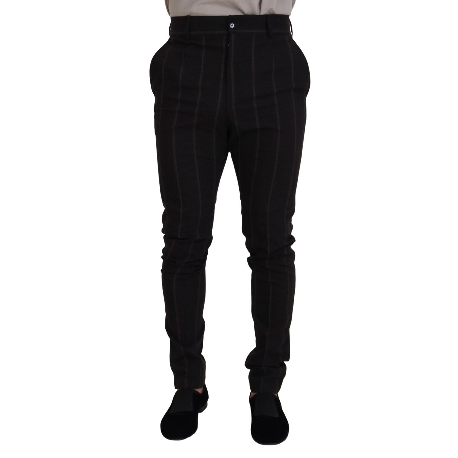 Dolce & Gabbana Black Wool Chino Formal Men Pants