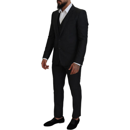Dolce & Gabbana Gray MARTINI 3 Piece Slim Fit Suit