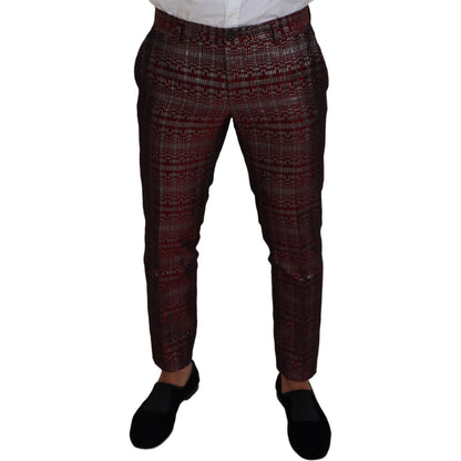 Dolce & Gabbana Bordeaux Silver GOLD Slim Fit Suit