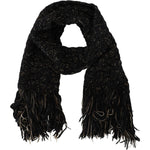 Dolce & Gabbana Black Wool Knitted Wrap Foulard Fringe Scarf MS6829