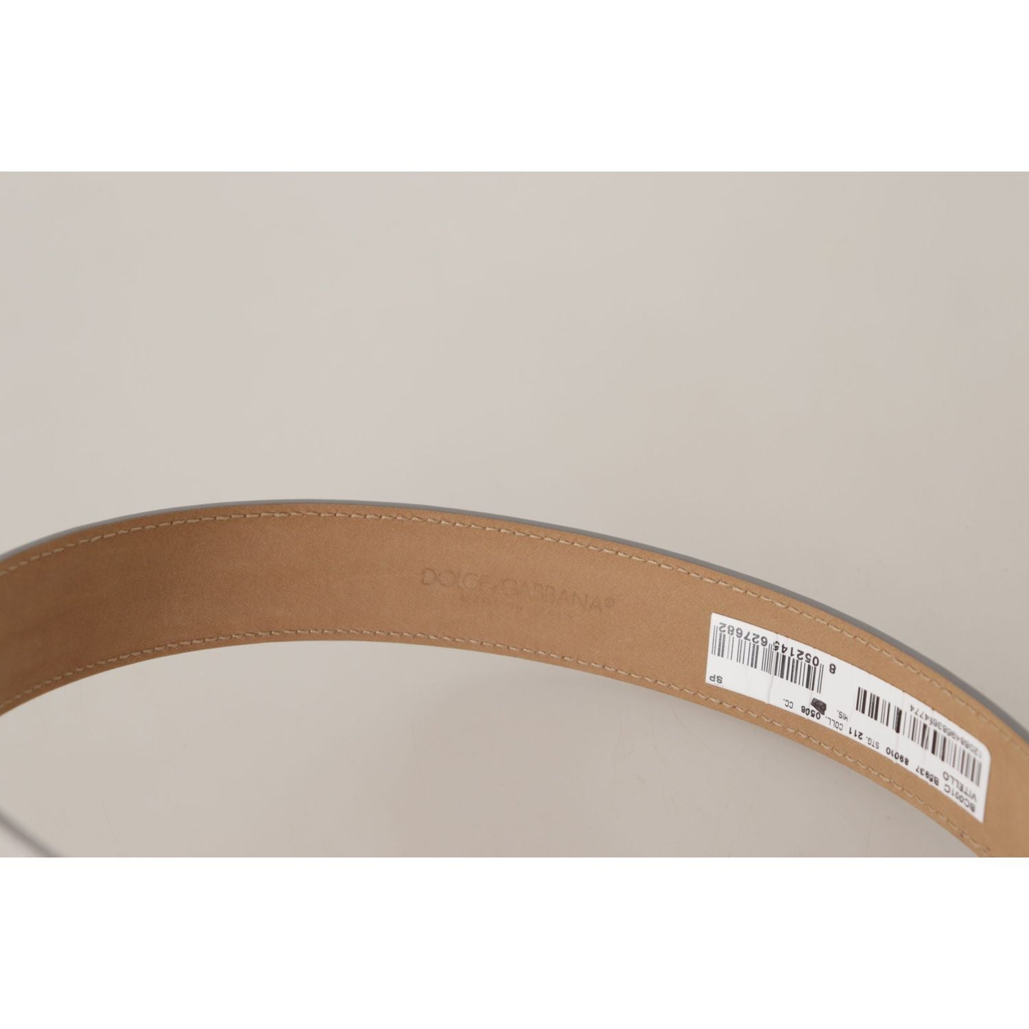 حزام جلدي باللون الفضي منقوش من دولتشي آند غابانا