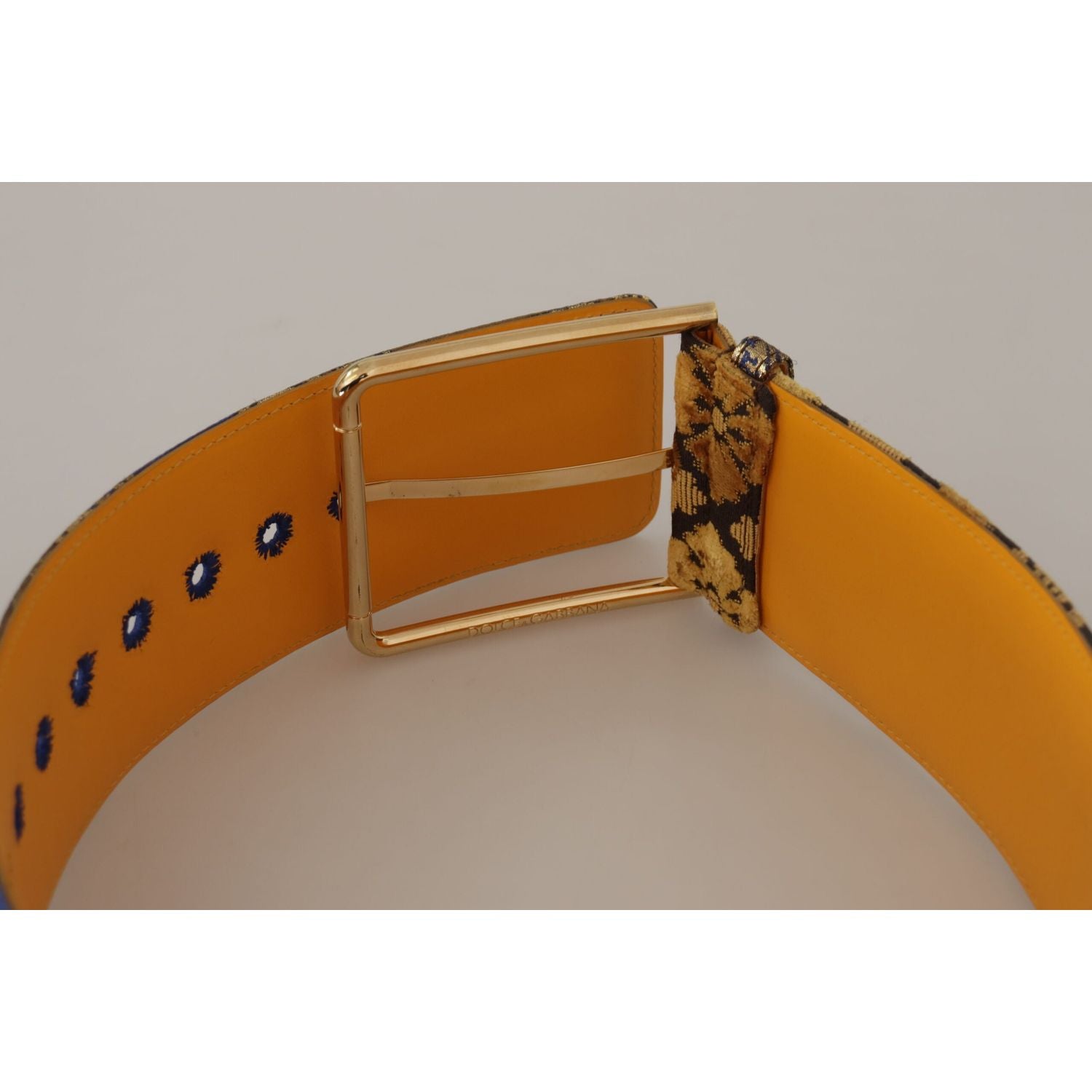 حزام جلدي أزرق أنيق مع مشبك معدني من دولتشي آند غابانا