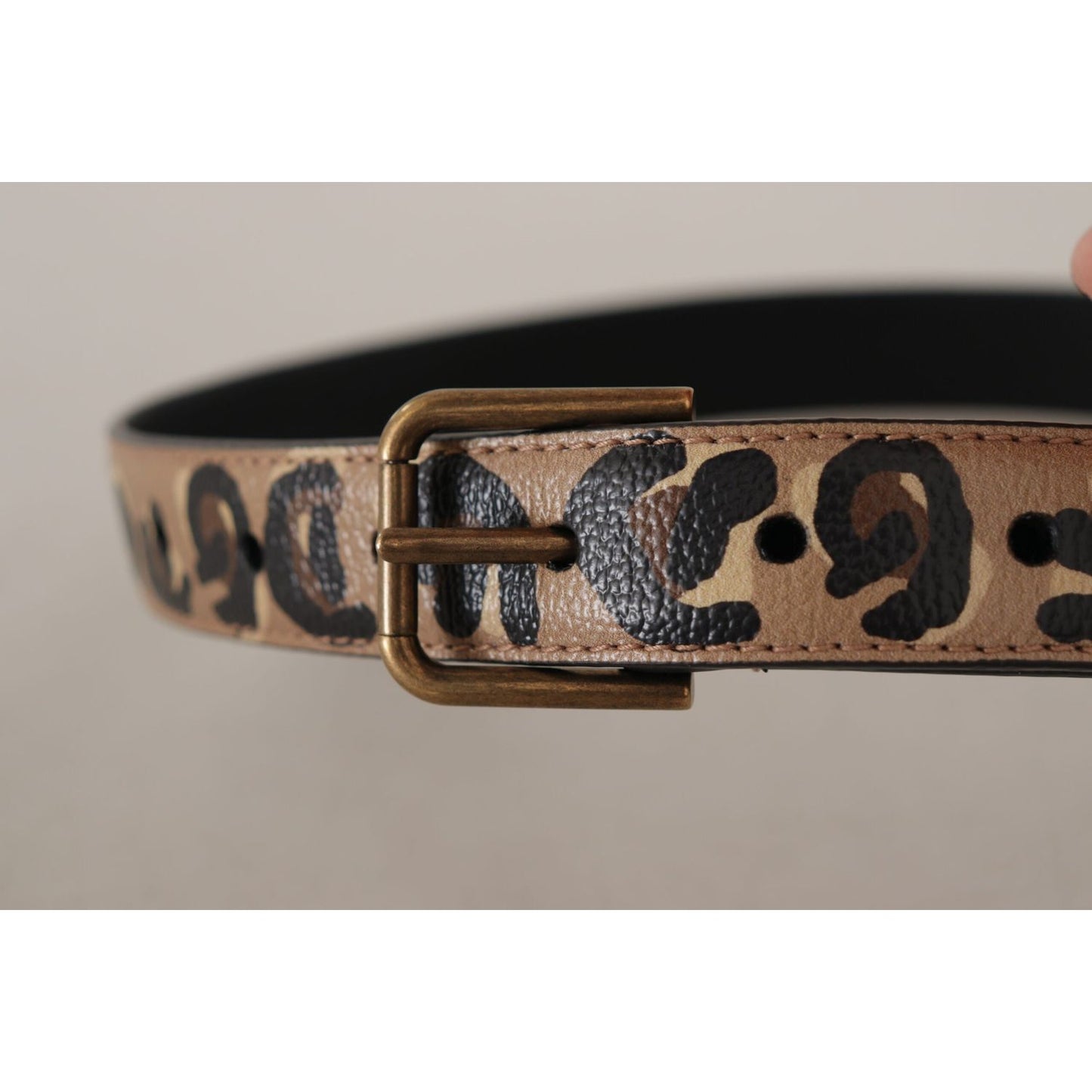 Dolce & Gabbana Brown Leopard Print Vintage Metal Waist Buckle Belt