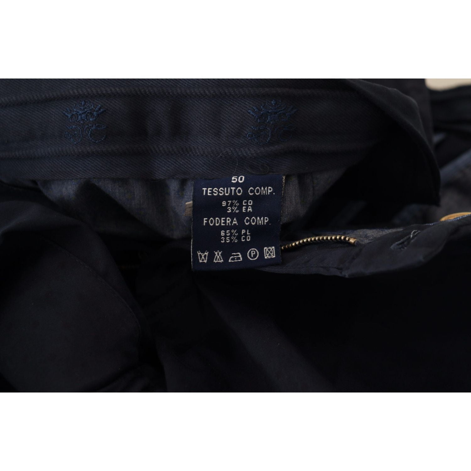 Domenico Tagliente Dark Blue Cotton Skinny Men Pants