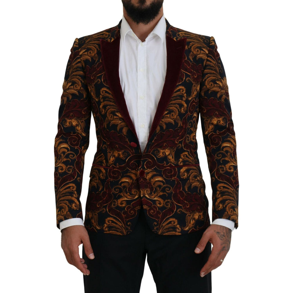 Dolce & Gabbana Multicolor Floral Single Breasted Martini Blazer KOS2113- 46