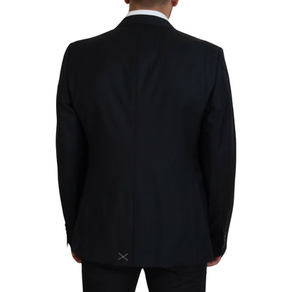 Dolce & Gabbana Dark Blue Wool Formal Sicilia Blazer