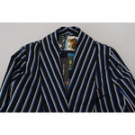 Dolce & Gabbana Black Blue Martini Printed Lining Robe KOS2145- 48