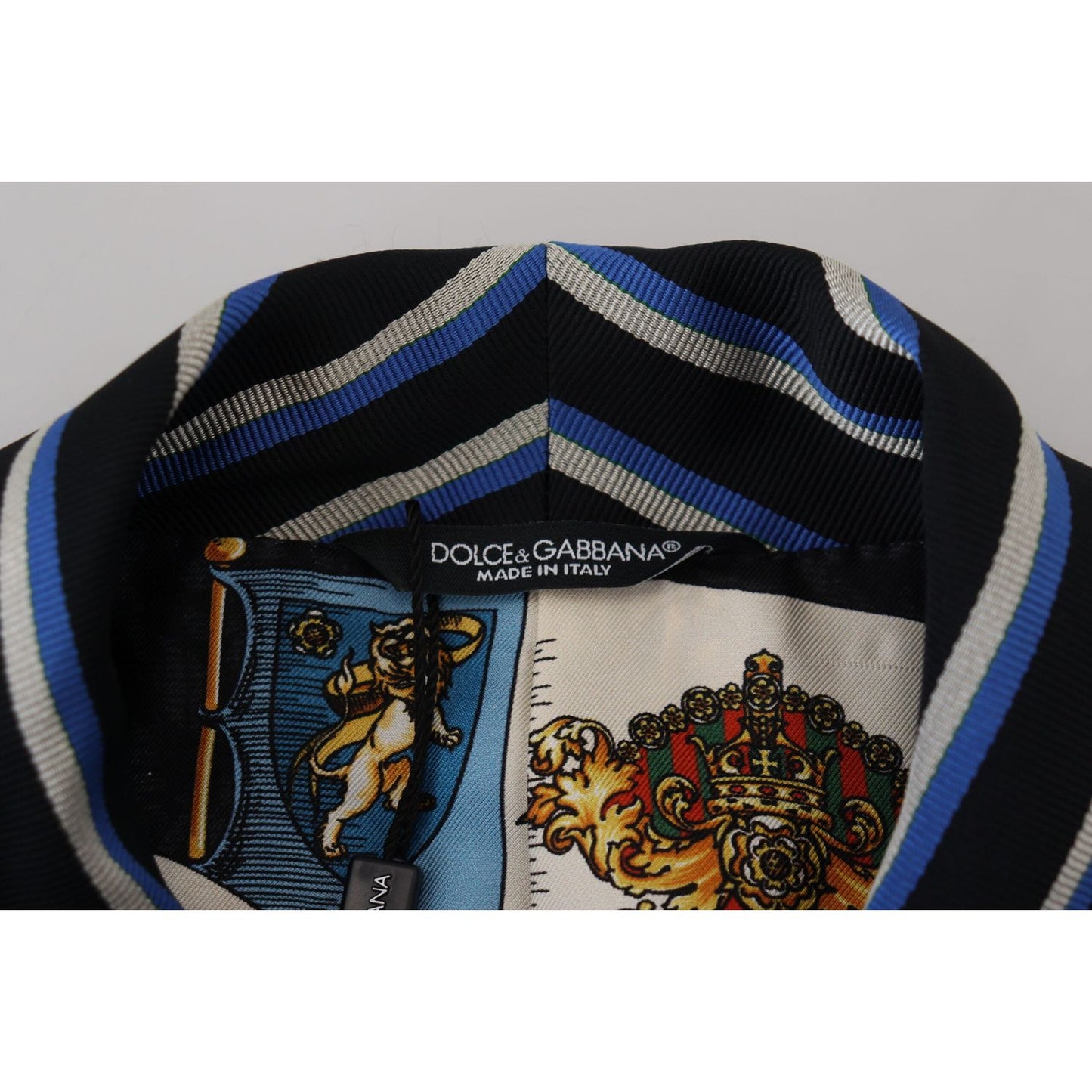 Dolce & Gabbana Black Blue Martini Printed Lining Robe KOS2145- 48