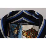 Dolce & Gabbana Black Blue Martini Printed Lining Robe KOS2145- 48