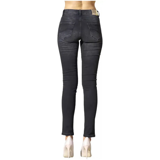 Yes Zee Black Cotton Women's Jeans Yes Zee Dark Slate Gray