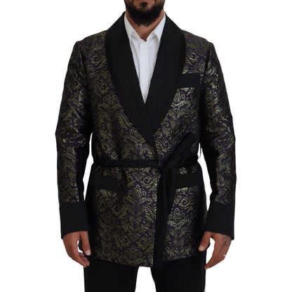 Dolce & Gabbana Gold Purple Baroque Jacket Blazer Robe
