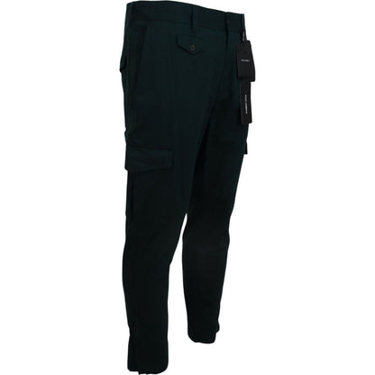 Dolce & Gabbana Green Cargo Cotton Stretch Jeans Pant