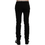 GF Ferre Elegant Slim Fit Black Cotton Trousers Jeans & Pants GF Ferre Black