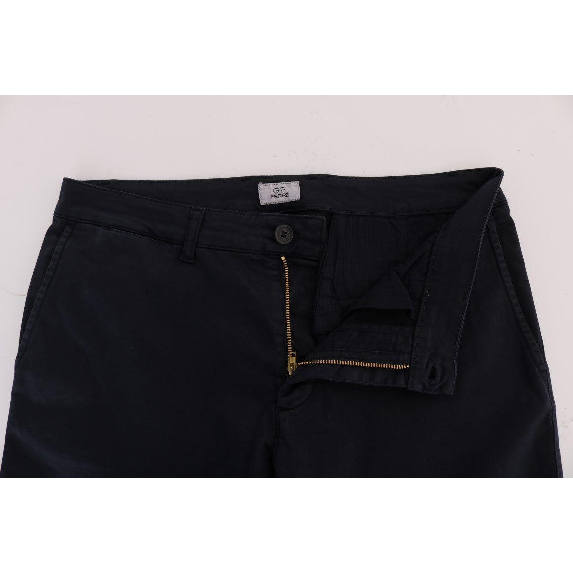 بنطال GF Ferre Chic Slim-Fit أزرق من القطن المطاطي