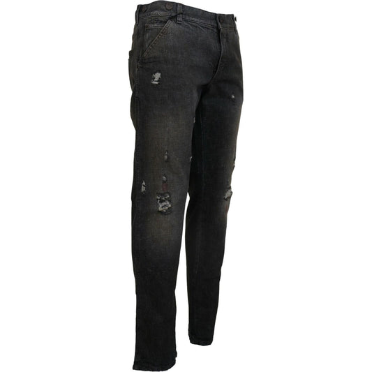 Dolce & Gabbana Gray Green Denim Regular Fit Jeans PAN74557- 54