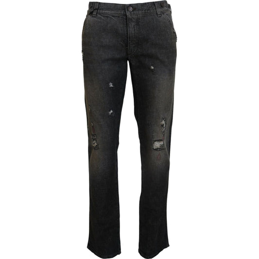 Dolce & Gabbana Gray Green Denim Regular Fit Jeans PAN74557- 54