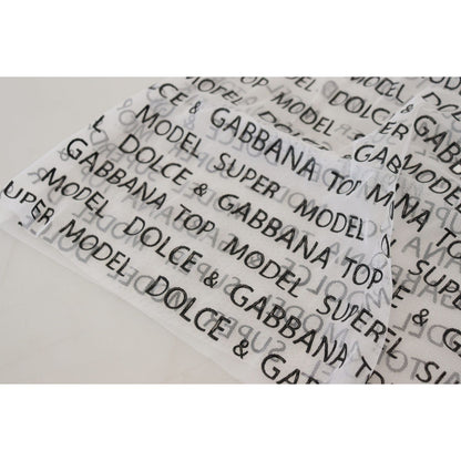 Dolce & Gabbana White Logo See Through A-line Mini Skirt