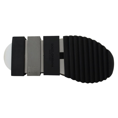 Dolce & Gabbana Silver Rhinestones Sorrento Sneakers Shoes