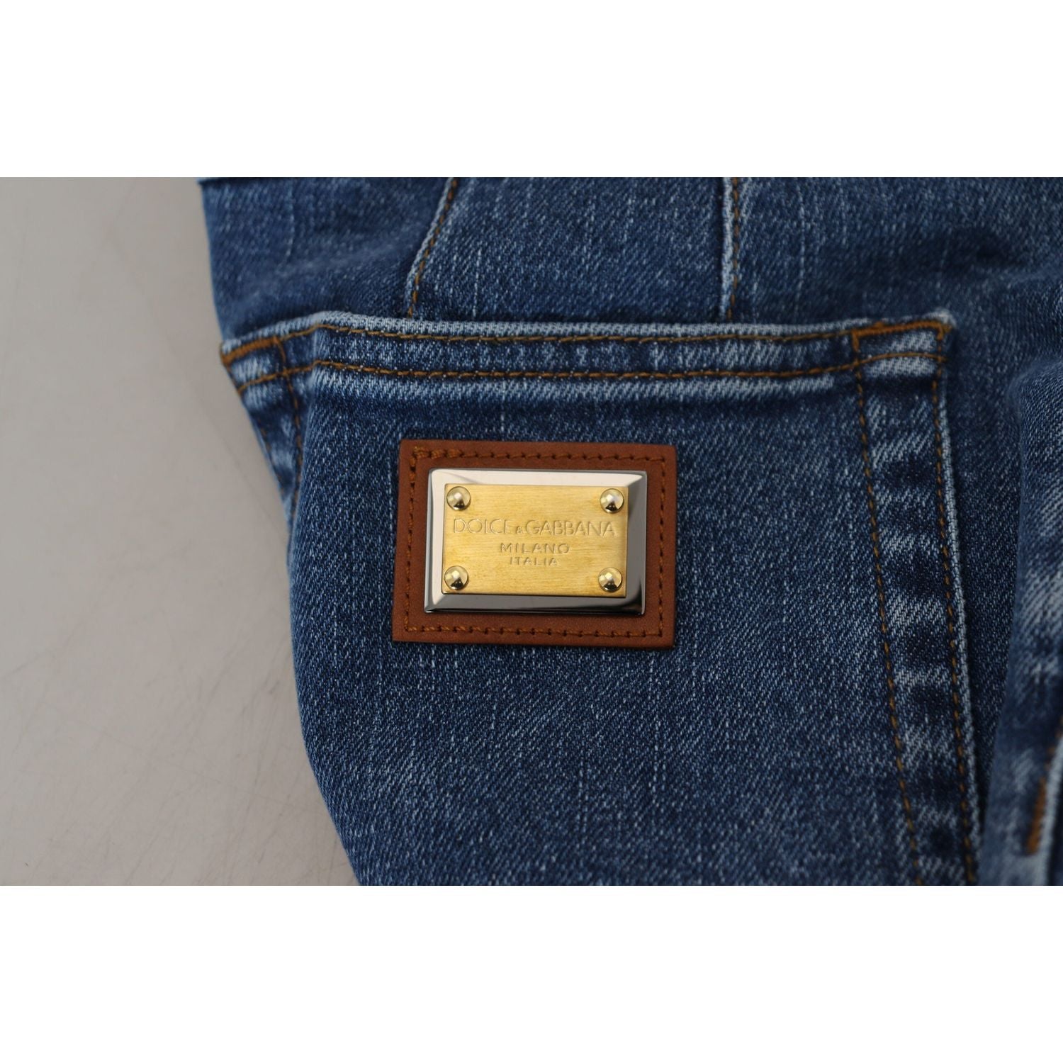 Dolce & Gabbana Blue High Waist Denim Cotton Stretch Jeans