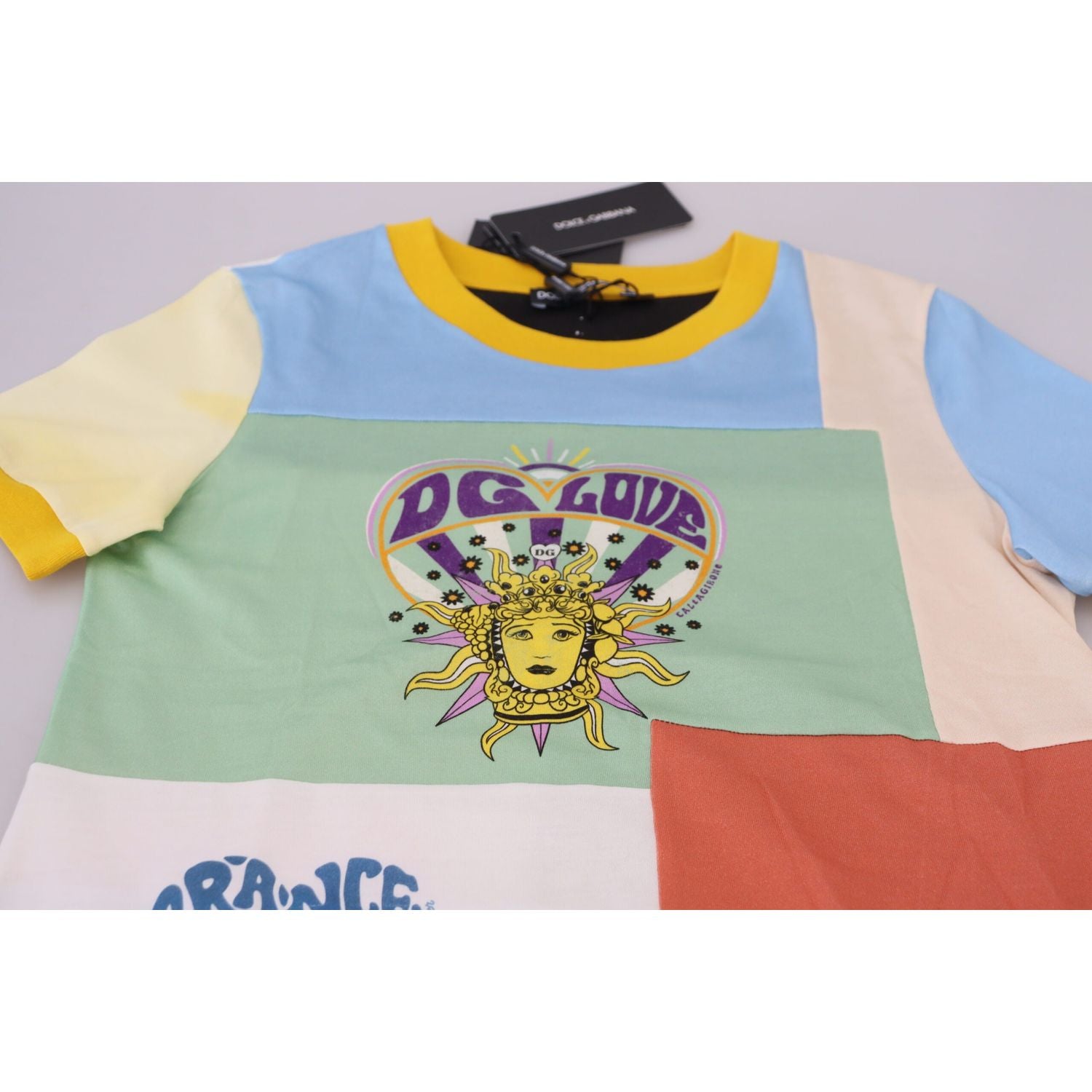 拼布印花棉质圆领 T 恤