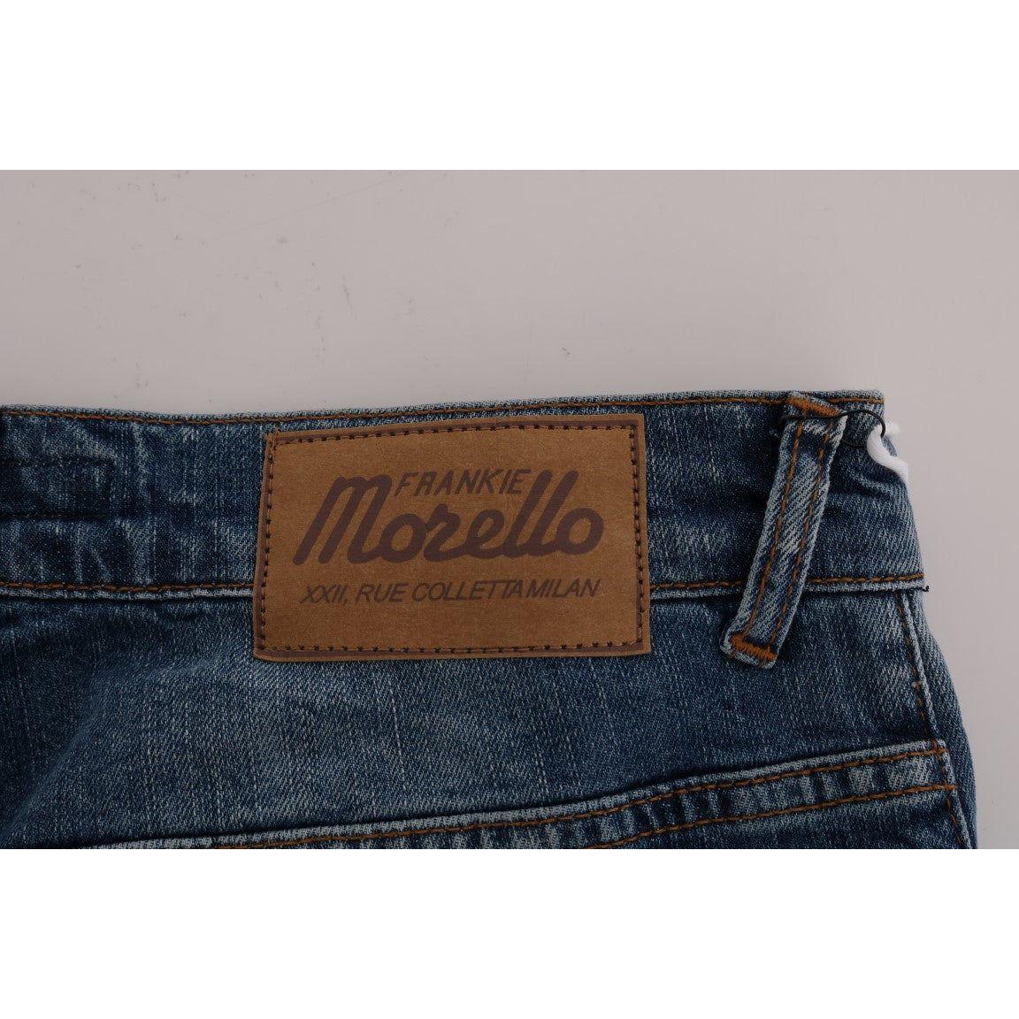 بنطلون جينز أزرق ضيق من Frankie Morello Svelte Italian Denim