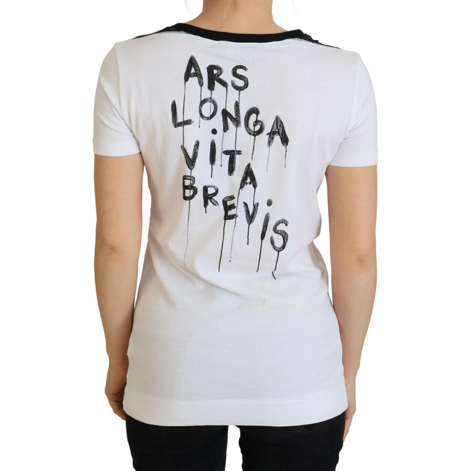 时尚单色“Here and Now”棉质 T 恤