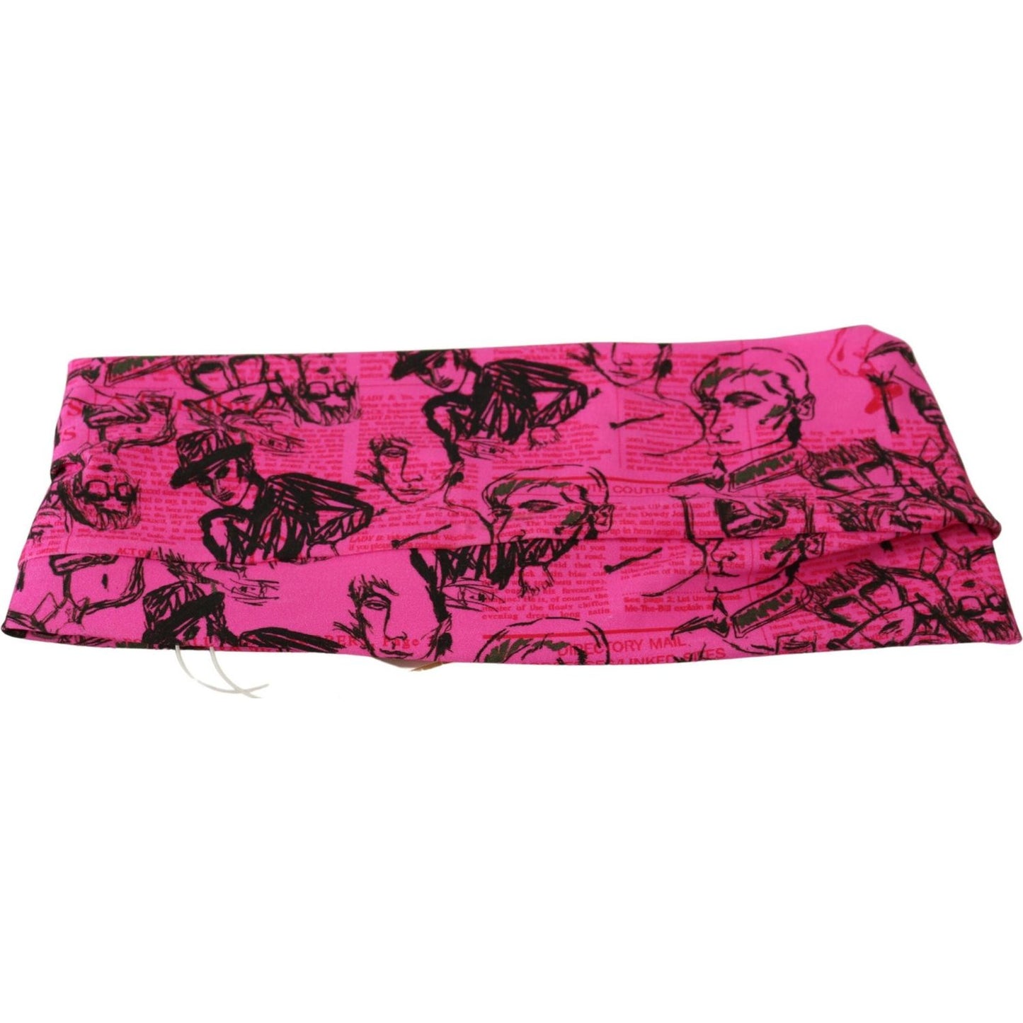 John Galliano Pink Newspaper Print Bra Cropped Blouse