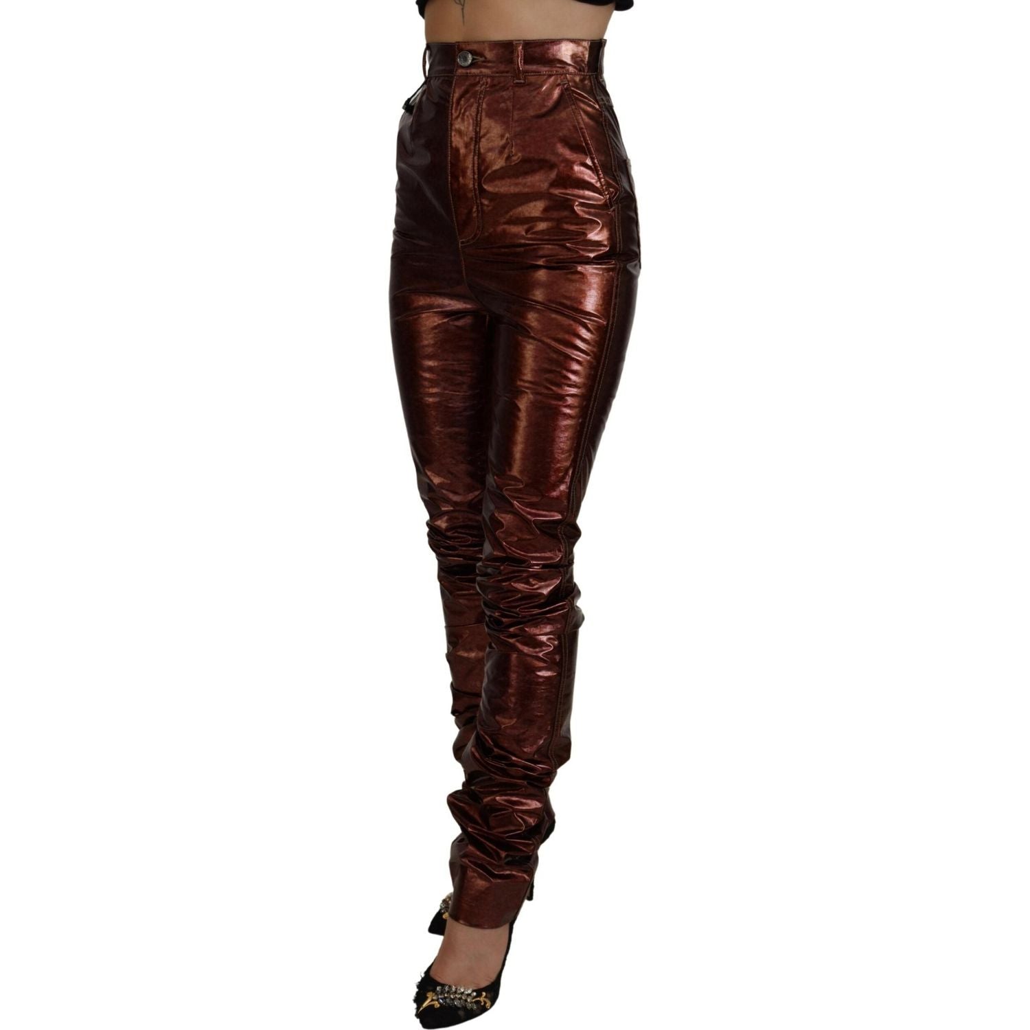 Dolce & Gabbana Metallic Bronze High Waist Skinny Jeans
