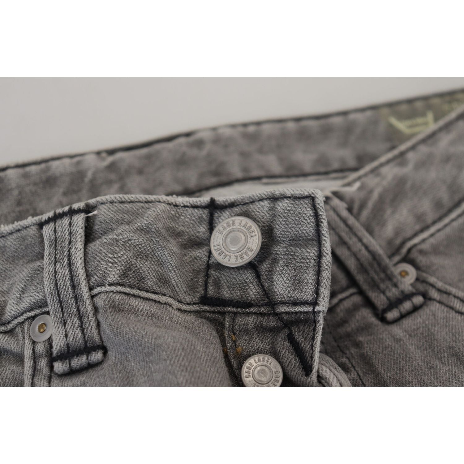 بنطلون جينز رمادي ضيق بخصر منخفض من كير لابل