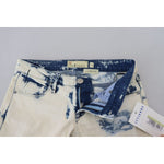 Acht White Blue Cotton Skinny Women Tattered Denim Jeans PAN72692- 26