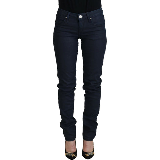 Acht Chic Low Waist Skinny Jeans in Blue Acht Black