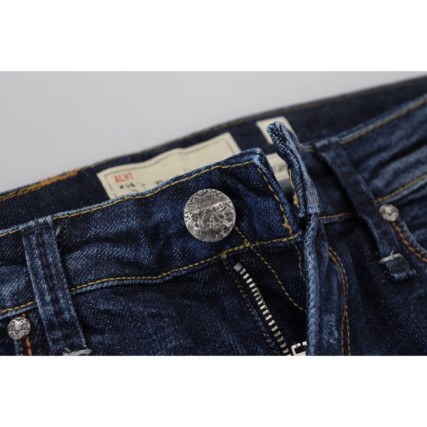 Acht Blue Washed Cotton Low Waist Women Casual Jeans PAN74073- 26