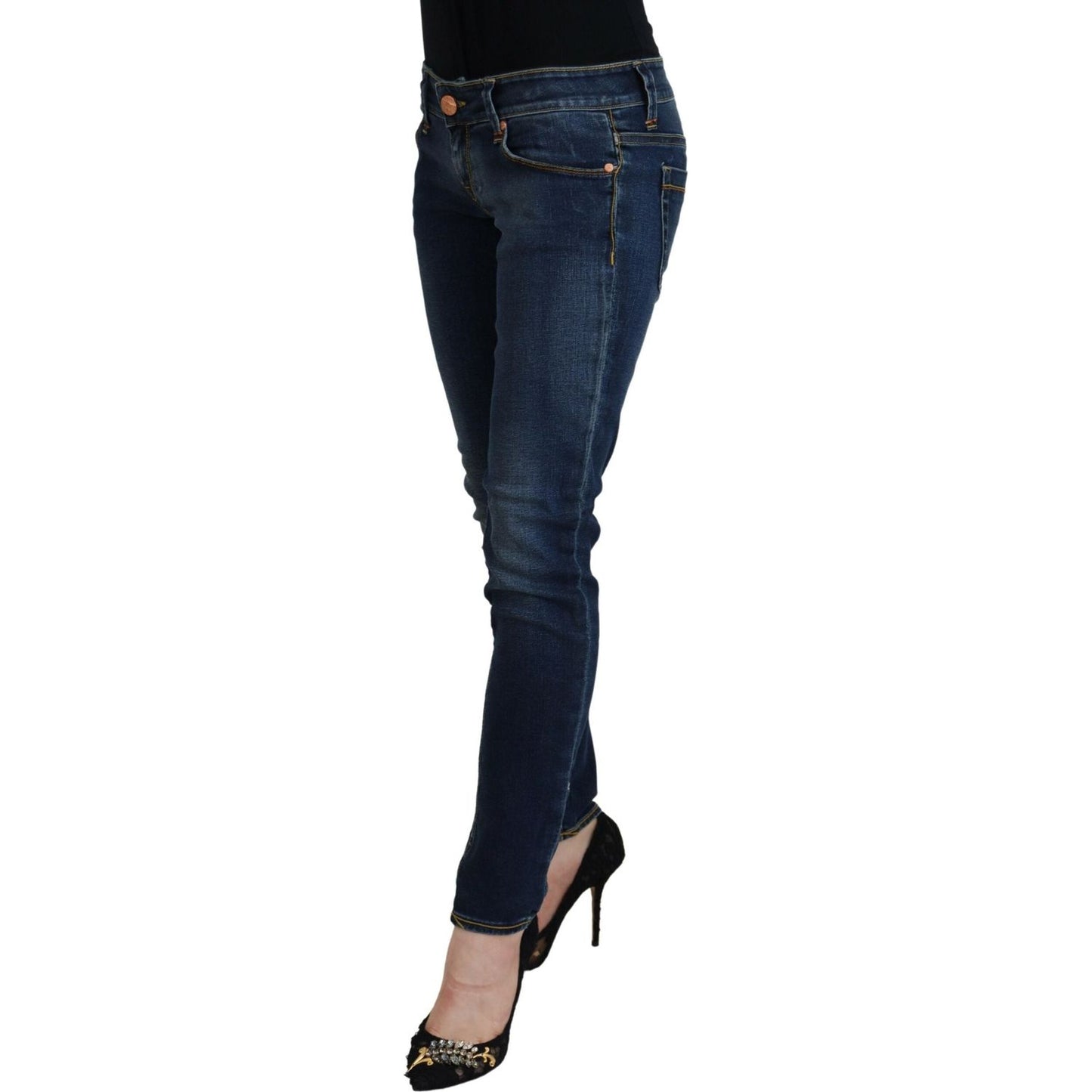 Acht Blue Cotton Low Waist Skinny Women Casual Jeans PAN74074- 26