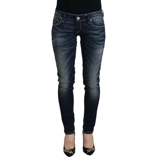 Acht Chic Blue Washed Skinny Low Waist Jeans Acht Dark Slate Gray