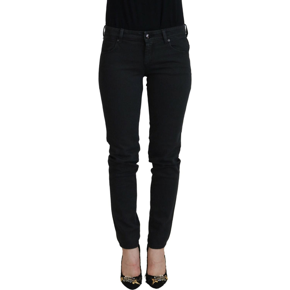 Ermanno Scervino Black Cotton Slim Fit Women Denim Jeans PAN74139- 26