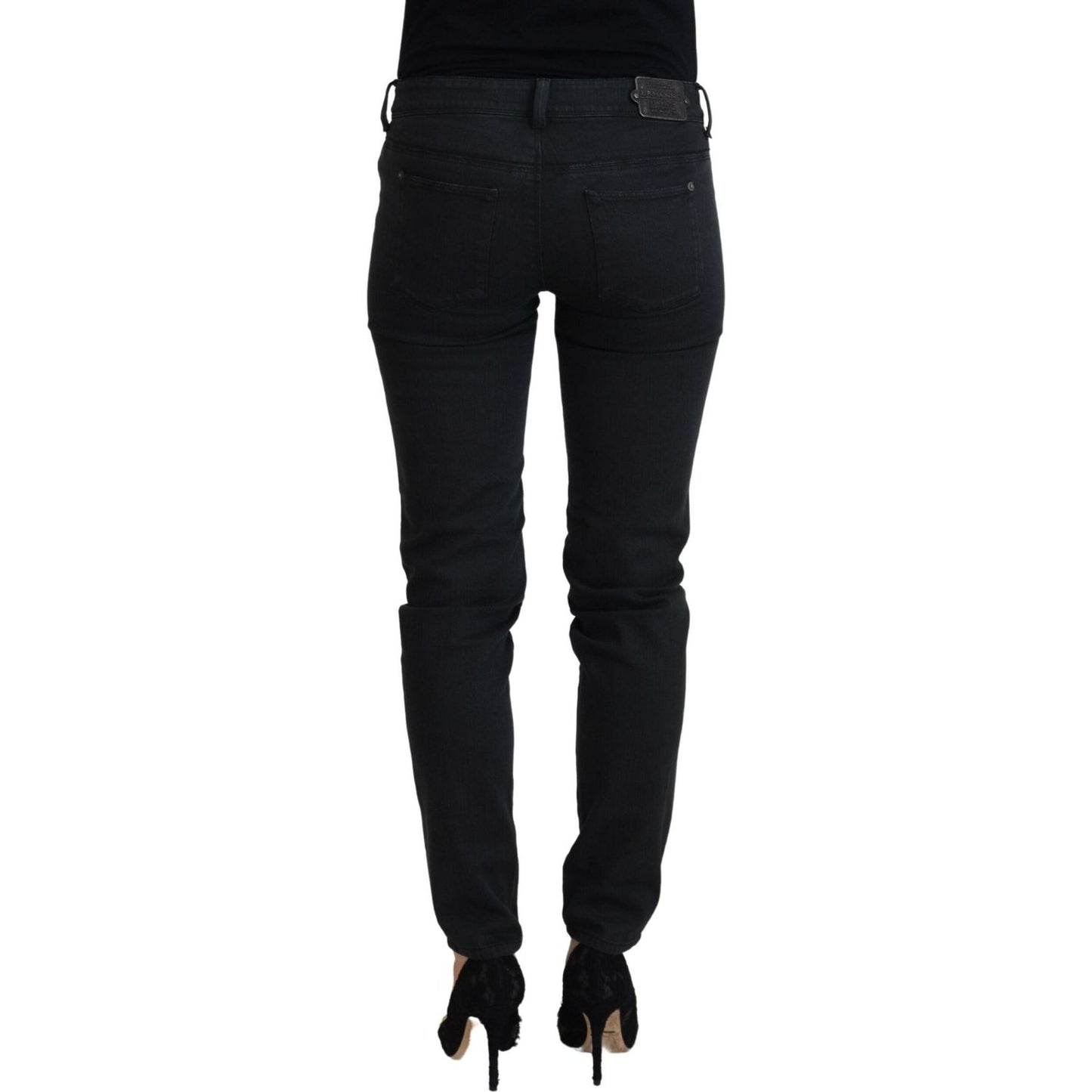 Ermanno Scervino Black Cotton Slim Fit Women Denim Jeans PAN74139- 26