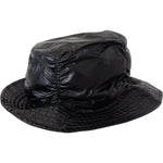 Dolce & Gabbana Black Quilted Faux Leather Women Bucket Cap Hat HAT9468-57
